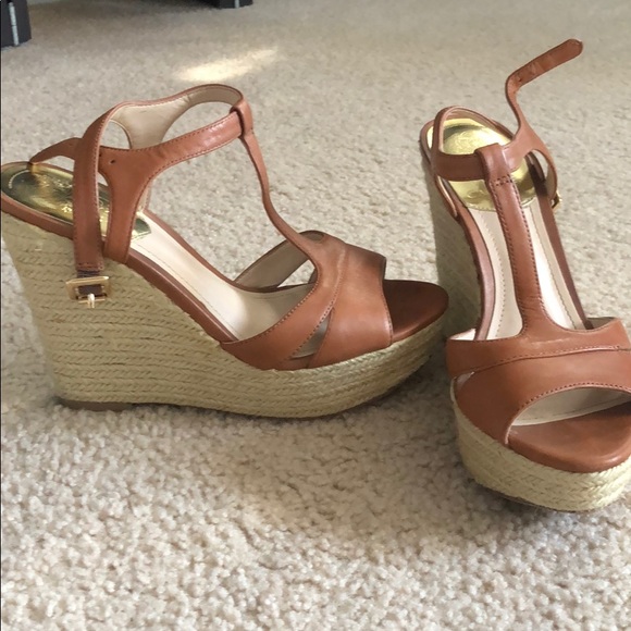 Vince Camuto espadrilles wedges 7.5 t-straps brown - Picture 6 of 8